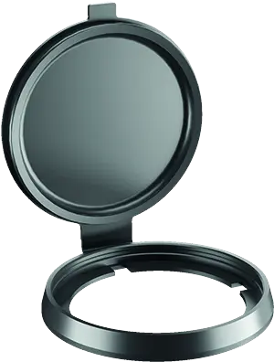 AK30RRSW Round Protective Lid IP67 30.5mm Panel Cutout Black Plug
