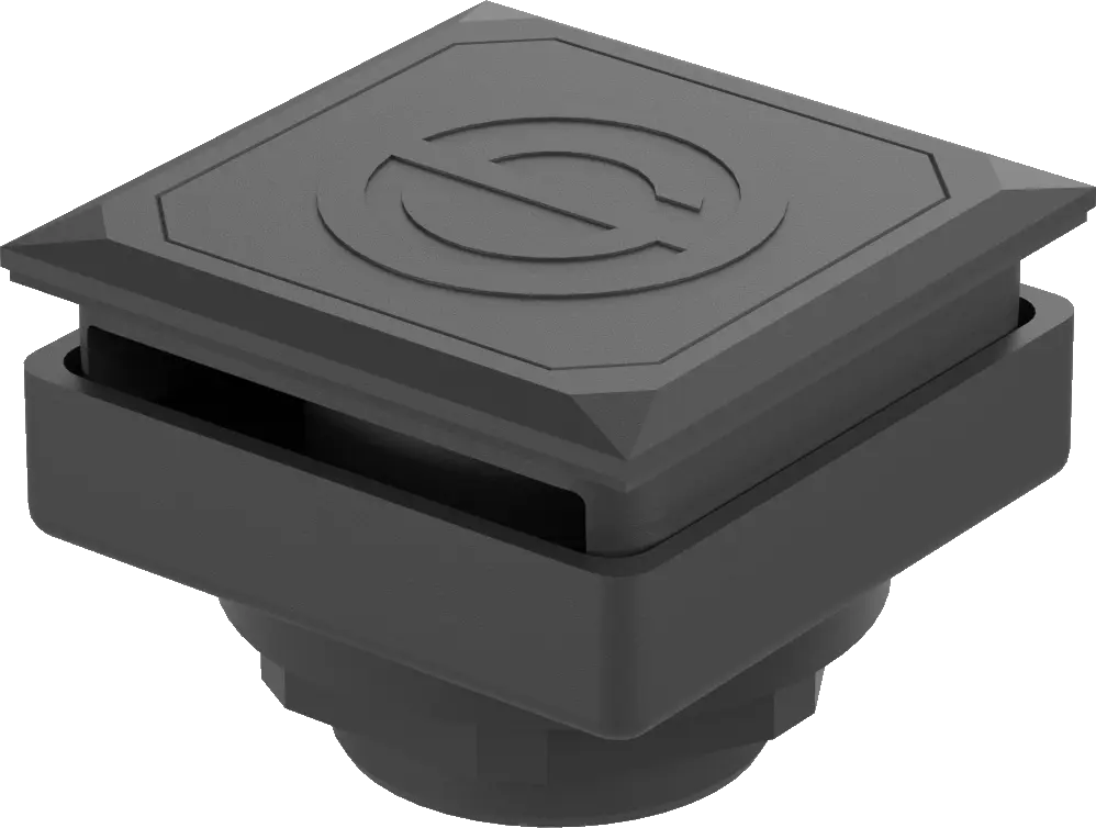 BVOKJ IP65 Black Square Dummy Switch for Industrial Use