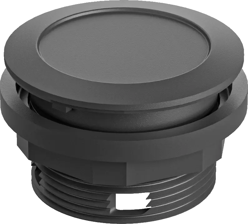 HMI BVSSW round black panel lens IP67 UKCA 22.3mm RONTRON-R-JUWEL