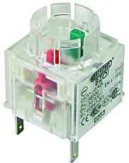 Pushbutton | 22.3 mm | Momentary | 1 NO + 1 NC Contacts | Operator Transparent | Faston Connector BZOI Product Image