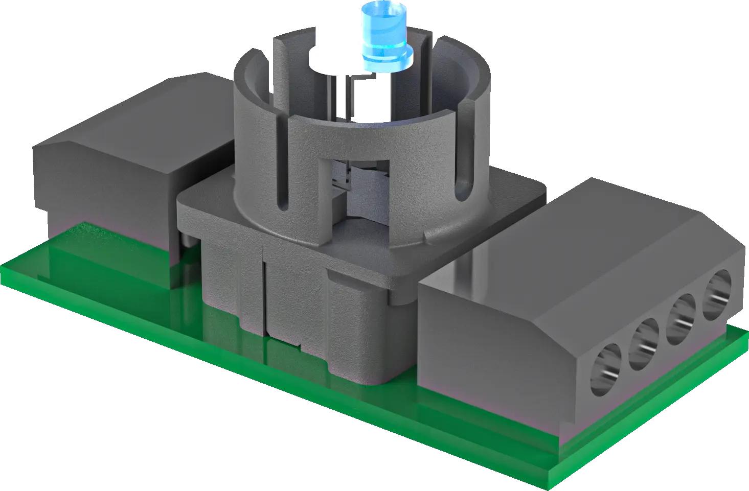 illuminated contact block LED CO gold plated spring clamp 24 V UK