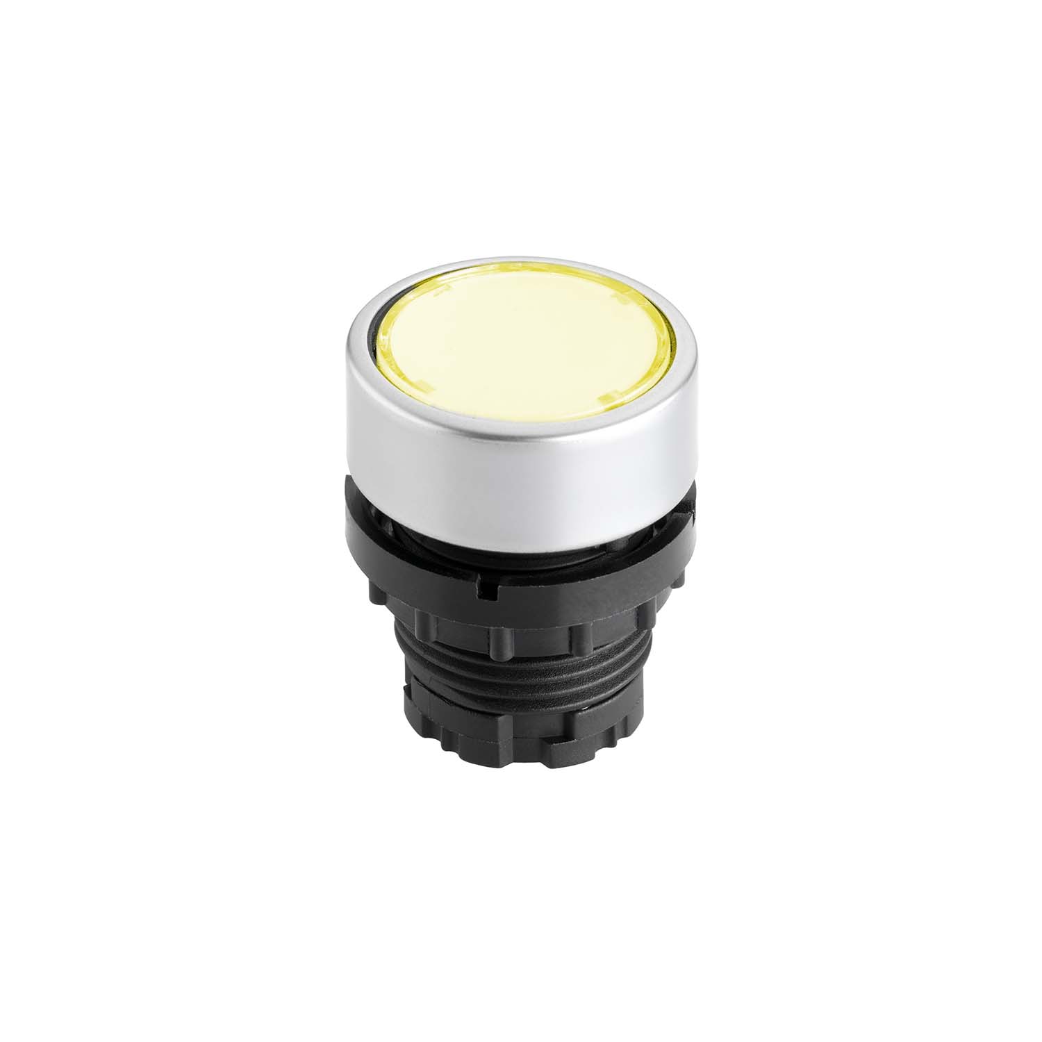 Pushbutton head with flat transparent lens and blank nameplate  - Yellow - Ø 22.3 mm - Round - DXRTLMGB