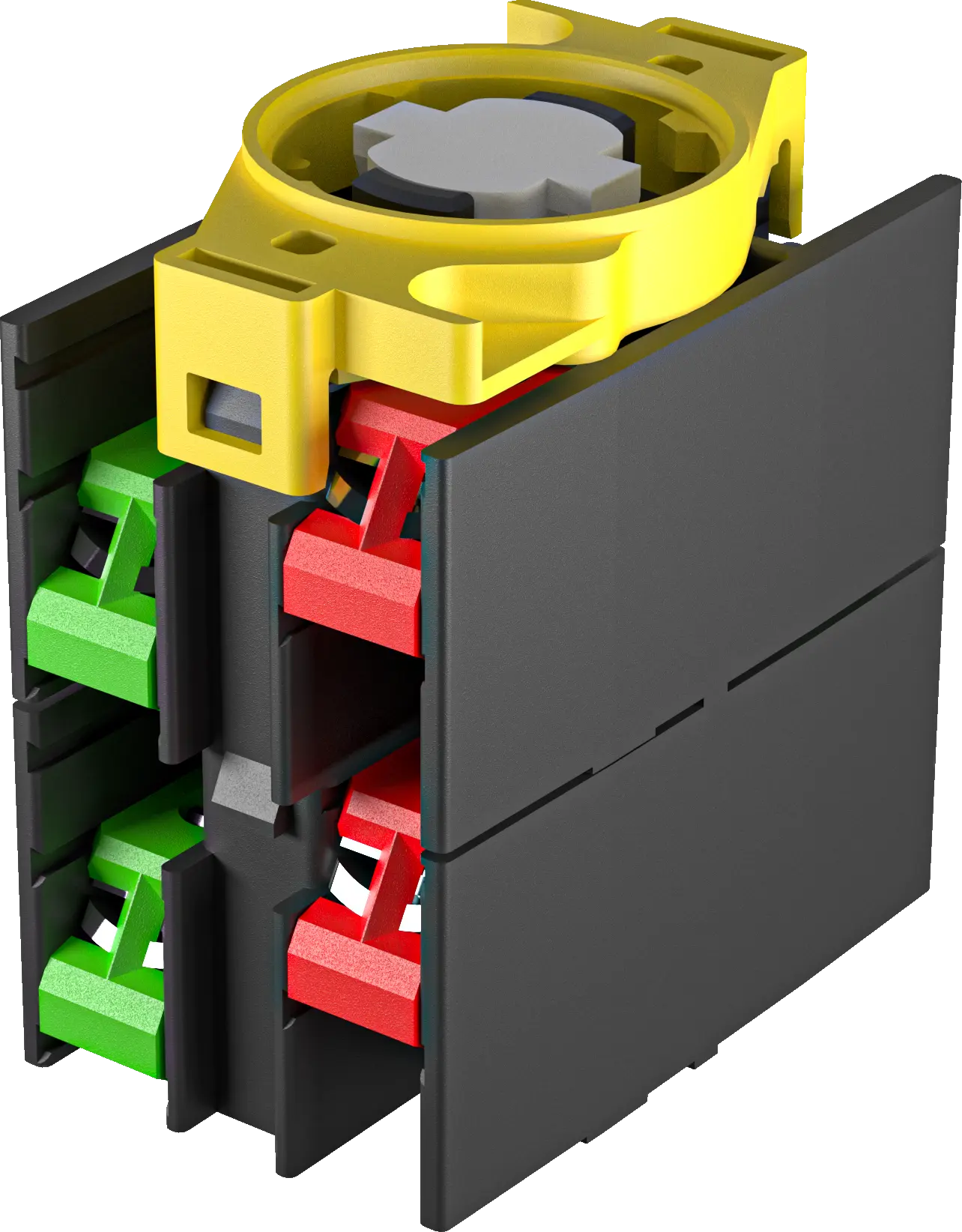 ETR2 Black Momentary Contact Block 2 x NO, 2 x NC for Industrial Use