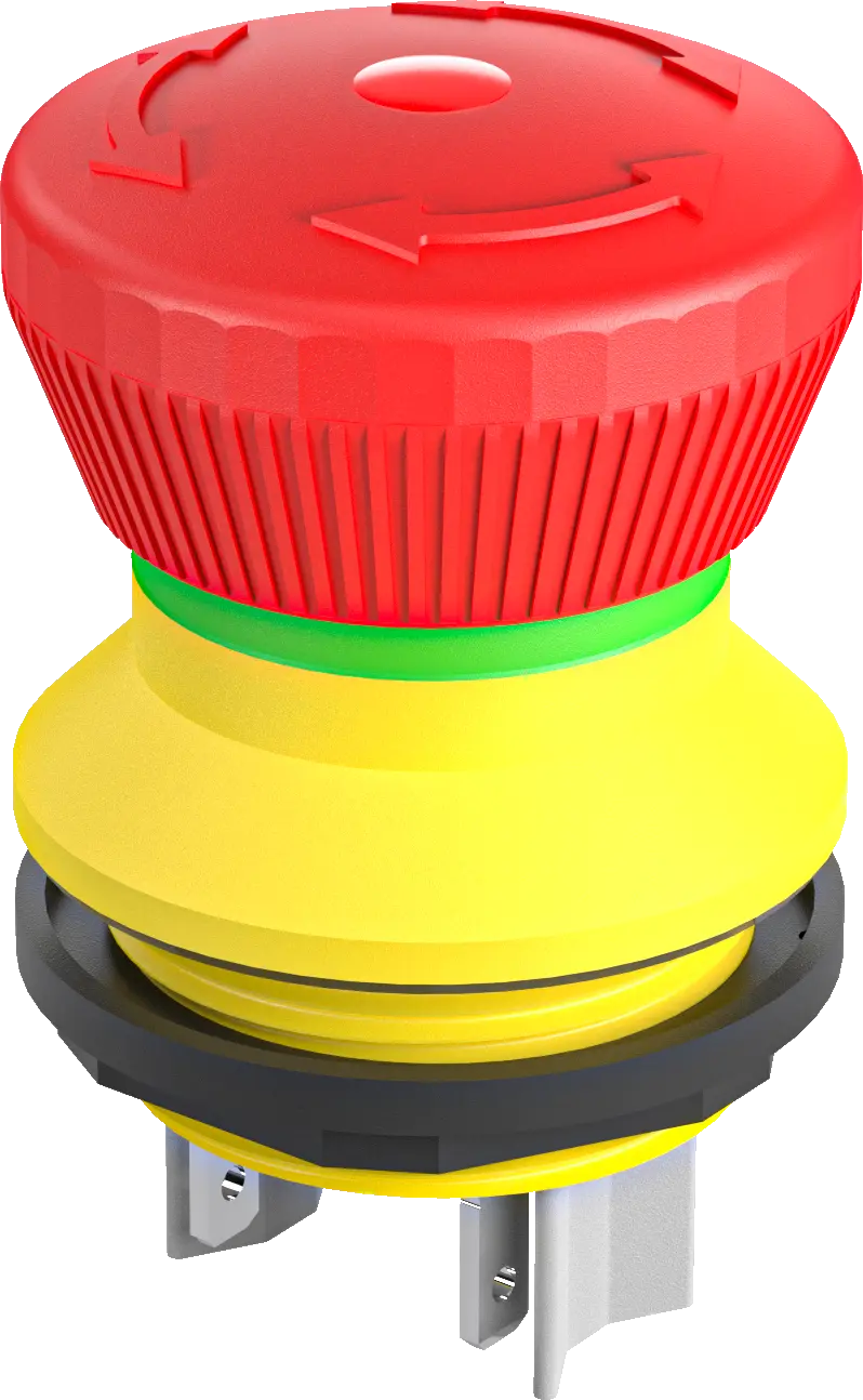 FRVKLOO SHORTRON Illuminated E-Stop, IP67, LED Enhanced