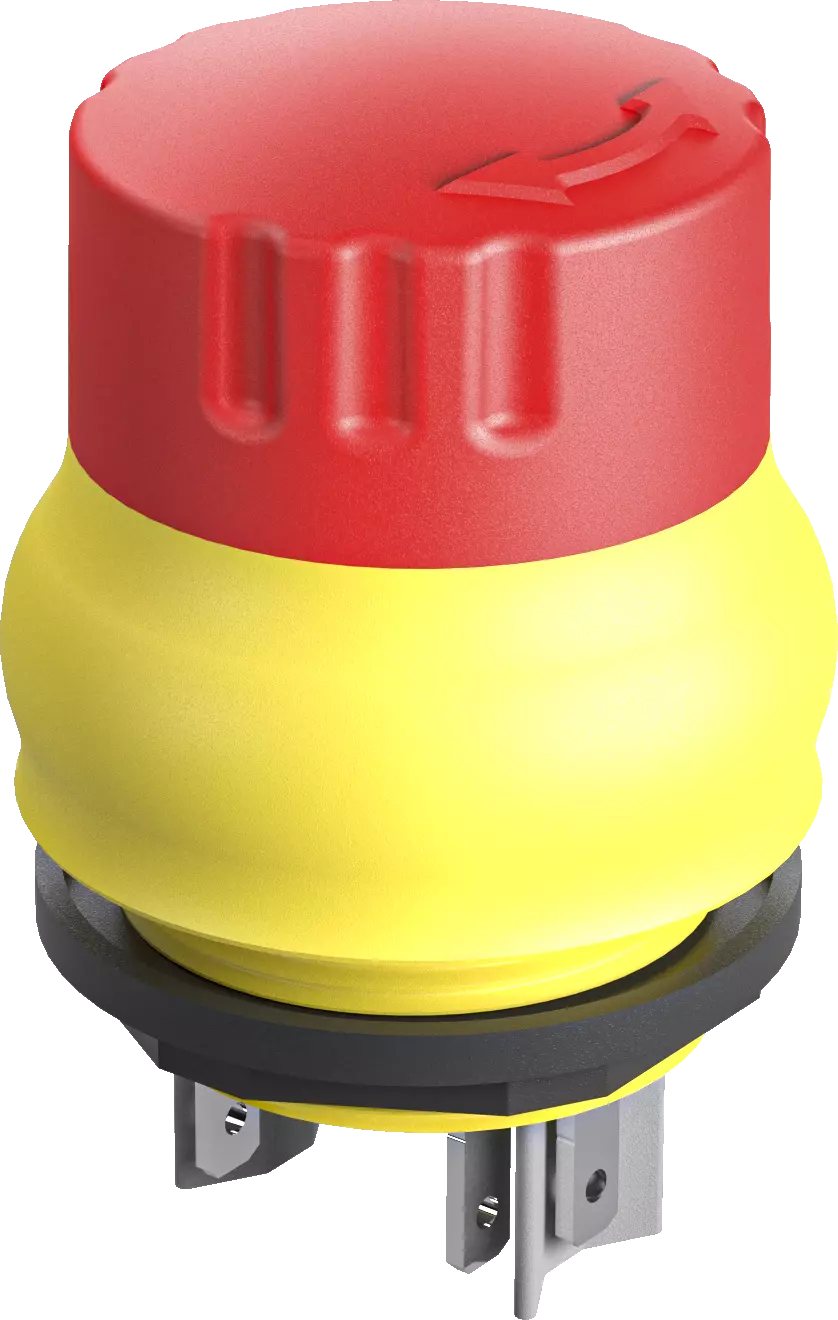 FRVKPLOO EStop Pushbutton LED 24V IP69K Twist Release 2NC 22.3 mm