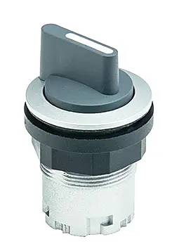 IP65 Momentary Selector Switch 22.3 mm Cutout Silver Bezel Sealed
