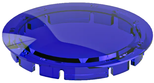 Round panel accessory for pushbuttons in HMI and control cabinets