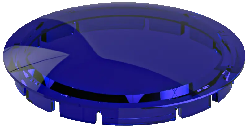 K30DBL Blue Round Plastic Lens for Industrial Use