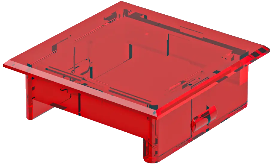 KF25KSRT Red Rectangular Plastic Lens for Automation