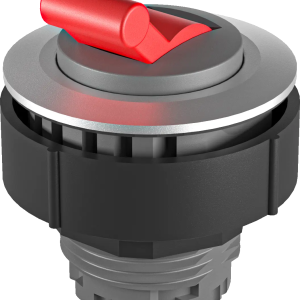 30.5 mm panel toggle head red round IP65 silver bezel UKCA sealed KRJMK Product Image