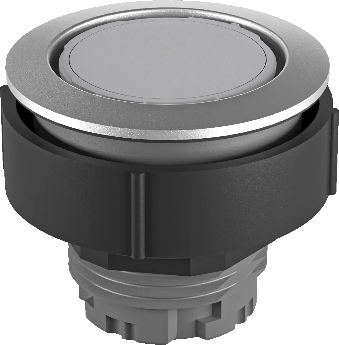 KRJMT Illuminated Silver Pushbutton Head for Control Panels