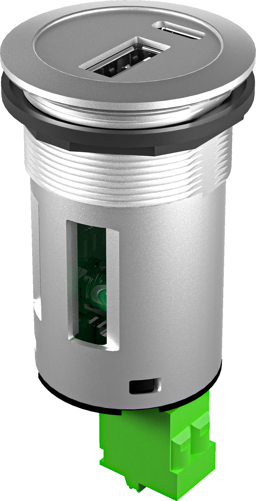KRJM_2USB_AC_5V Round USB Panel Jack for Industrial Use