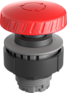 Round Mushroom Head Emergency Stop Button for Control Panels HMIs KRJV Product Image