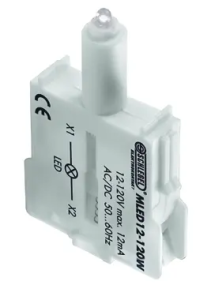 MLED12-120W White Illuminated Contact Block for Panels MLED12-120W Product Image