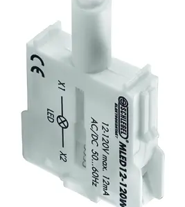 MLED12-120W White Illuminated Contact Block for Panels