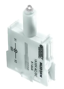 MLED24W White Illuminated Contact Block, UL Certified IP20 MLED24W Product Image