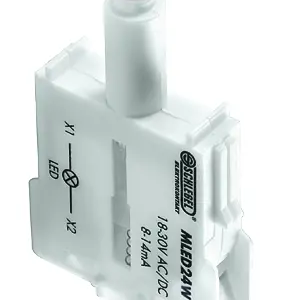 MLED24W White Illuminated Contact Block, UL Certified IP20