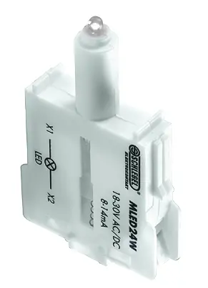MLED24W White Illuminated Contact Block, UL Certified IP20