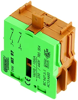 MT97 Green Momentary Contact Block with IP20 Protection