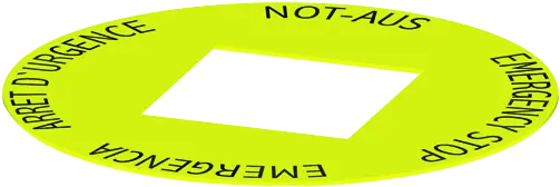 NAS_24_548 Yellow Round Nameplate, 24x24 mm, UL Certified