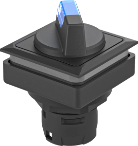 IP65 blue illuminated maintained selector head black bezel square OKJWAL_BL Product Image