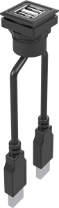 USB A Panel Mount Jacks for Control Panels HMIs and Cabinets Hubs OKJ_2USB Product Image