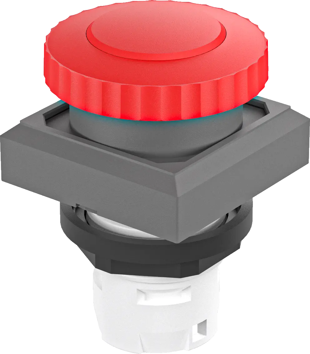 Square Mushroom Head Emergency Stops Switch with Square Bezel HMI