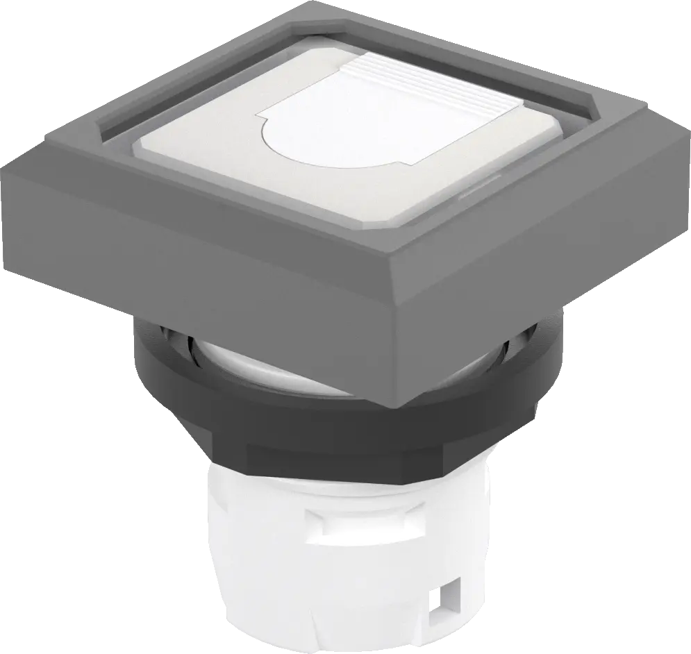 OKTLL Illuminated Grey Square Pushbutton, 16.2mm Cutout