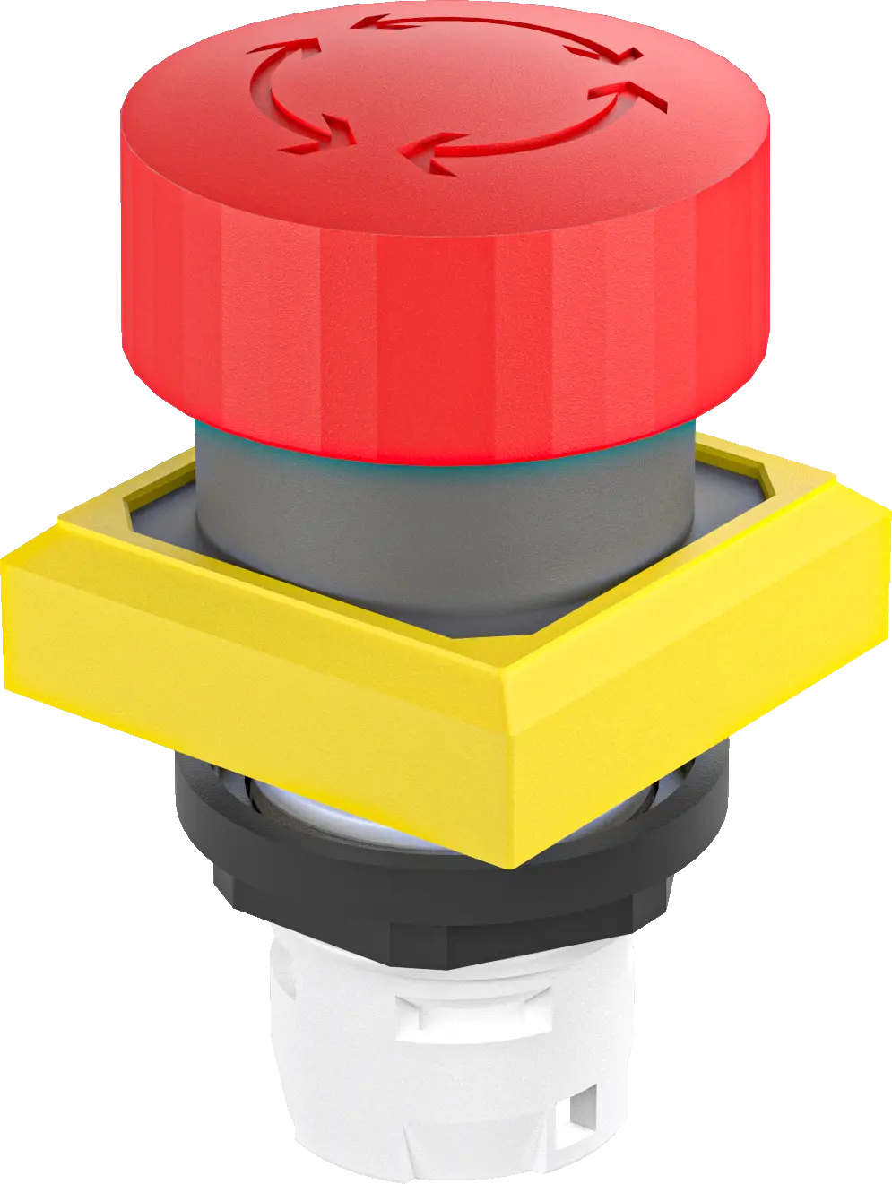 OKUVM Emergency Stop Head Square IP67 Sealed 16.2mm Twist Release