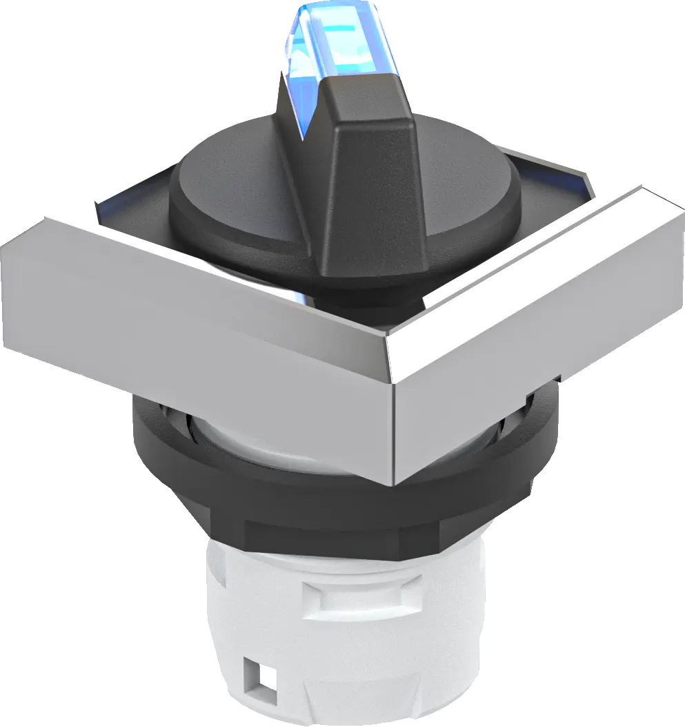 OKWALM_BL Illuminated Selector Head IP65 Maintained Blue Bezel Sq