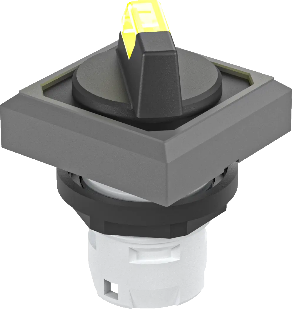 OKWAL_GB Illuminated Selector Head IP65 maintained yellow compact