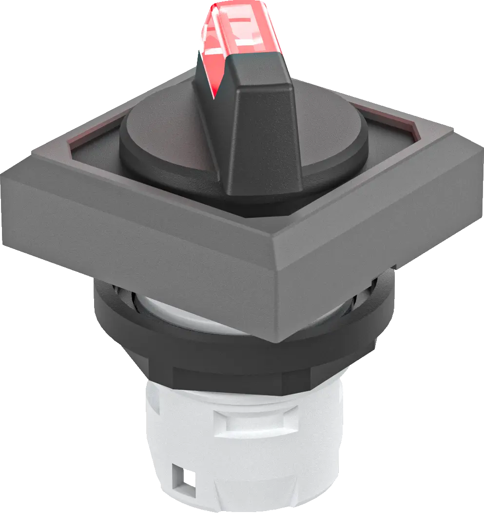 OKWAL_RT Illuminated Selector Head IP65 red actuator 2 pos square