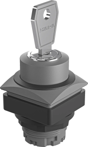 QRJSSA24ESW Key Switch Head IP65 square 26mm 2 position charcoal QRJSSA24ESW Product Image