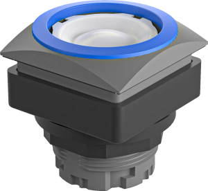 QRJTBL Illuminated Pushbutton Head IP65 blue bezel 26x26mm square QRJTBL Product Image