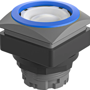 QRJTBL Illuminated Pushbutton Head IP65 blue bezel 26x26mm square