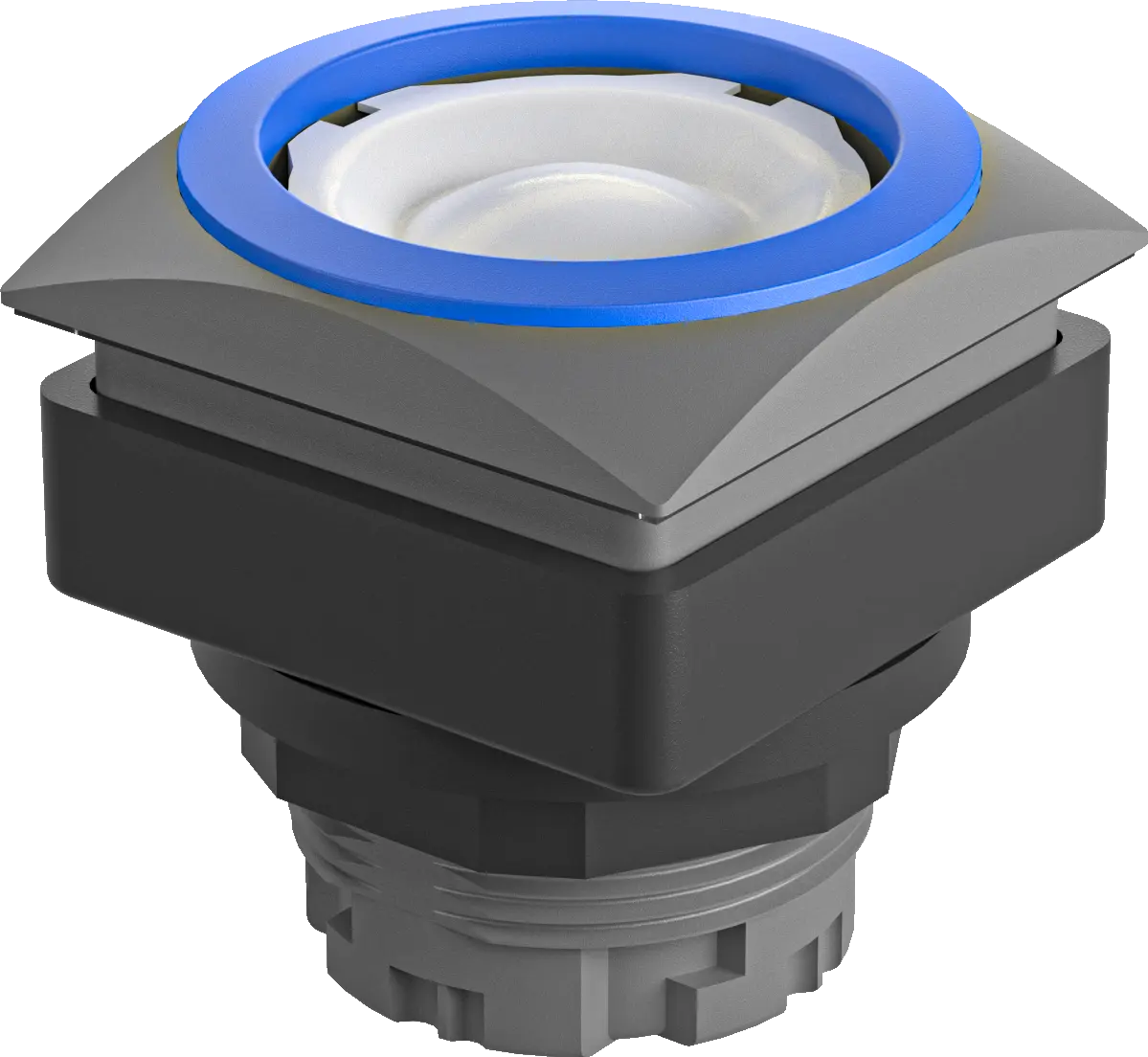 QRJTBL Illuminated Pushbutton Head IP65 blue bezel 26x26mm square