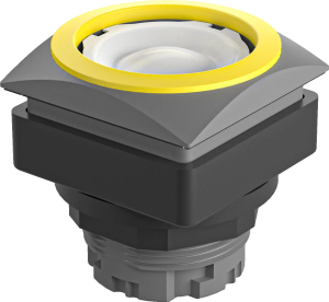 QRJTGB Illuminated Pushbutton Head IP65 26x26 yellow bezel panels QRJTGB Product Image
