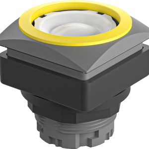 QRJTGB Illuminated Pushbutton Head IP65 26x26 yellow bezel panels