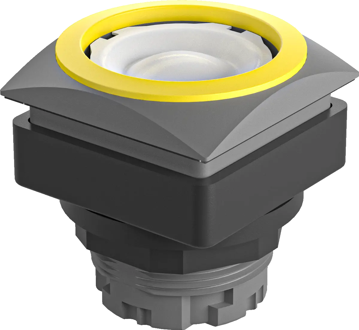 QRJTGB Illuminated Pushbutton Head IP65 26x26 yellow bezel panels
