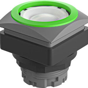 QRJTGN Illuminated Pushbutton Head green bezel square IP65 cutout