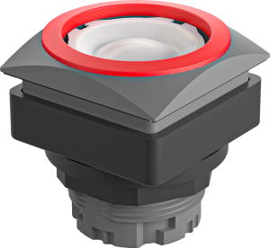 QRJTRT Illuminated Pushbutton Head Square Red Bezel IP65 26x26 mm QRJTRT Product Image