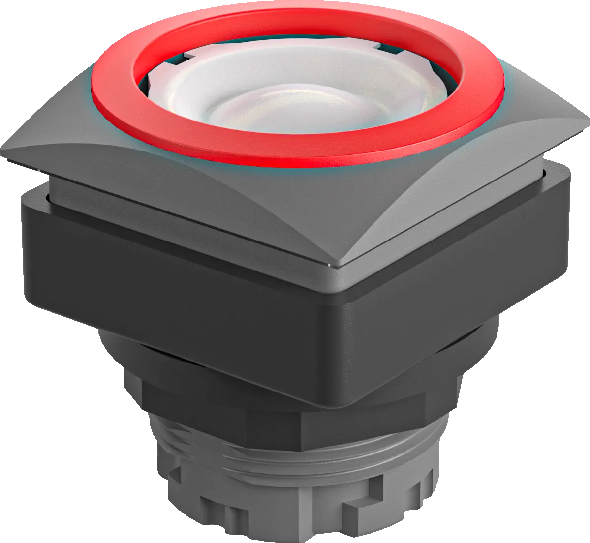 QRJTRT Illuminated Pushbutton Head Square Red Bezel IP65 26x26 mm