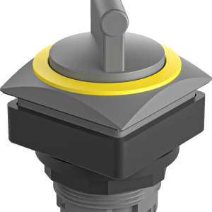 QRJWAGB Selector Switch Head Yellow IP65 Maintained 26x26mm Panel