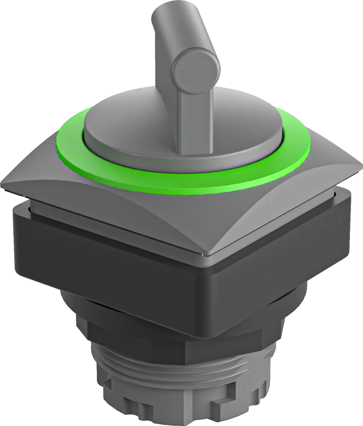 QRJWAGN Selector Switch Head Green IP65 Maintained 26x26mm Cutout