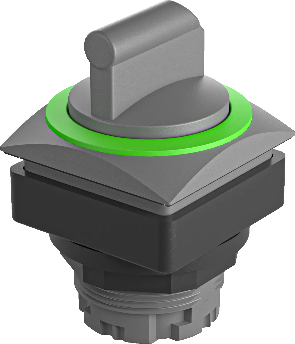 QRJWCGN Green Selector Switch Head IP65 Square 26x26 Two Position