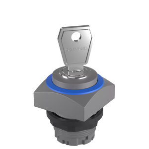 QRSSA12E_RBL Maint Key Switch Head IP65 square charcoal bezel HMI