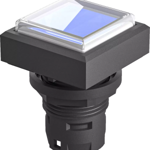 QXDMBL Illuminated Pushbutton Head Square Blue IP67 16.2mm Cutout