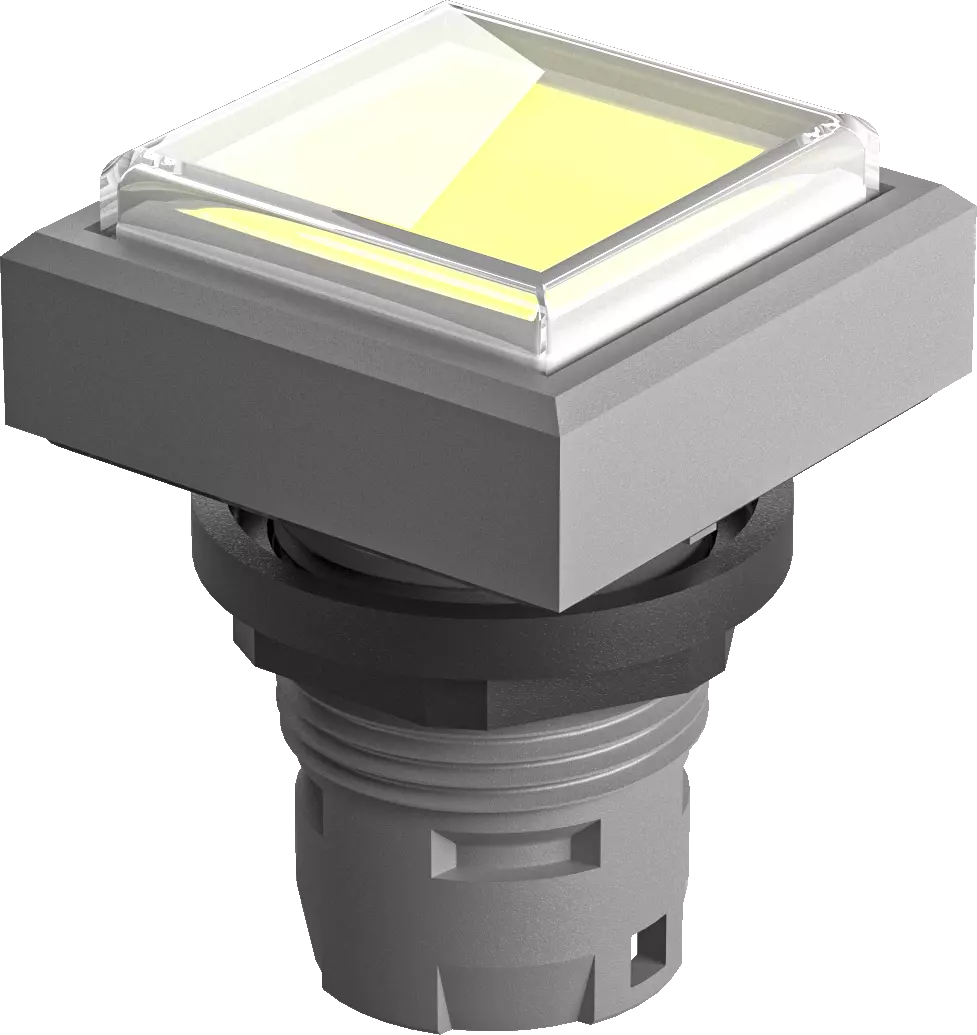 QXDMDGGB Illuminated Pushbutton IP67 Yellow 16.2 mm Square Headed