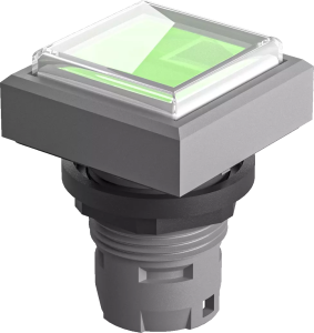 QXDMDGGN Pushbutton Head Green IP67 Square Illuminated 16mm panel QXDMDGGN Product Image