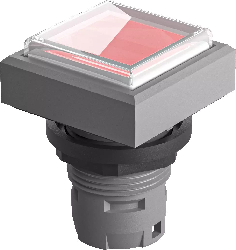 QXDMDGRT Illum Red Pushbutton Head IP67 sealed 16.2 mm sq control